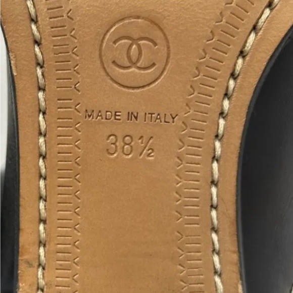 SOLD CHANEL black leather ankle boots size logo 38.5 8.5 - Picture 9 of 11